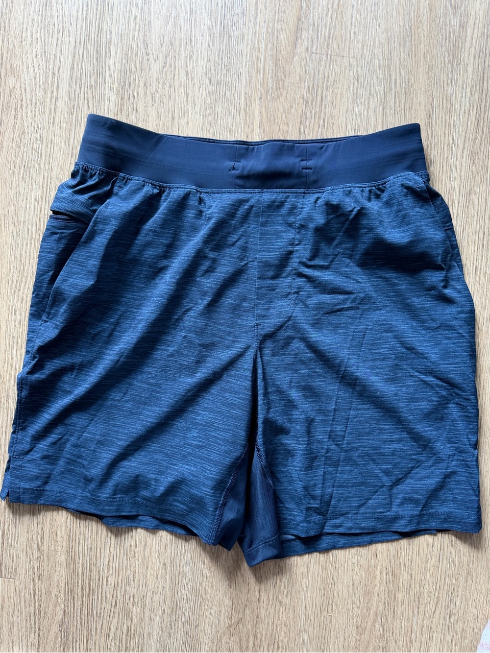 Lululemon T.H.E Short 7” Linerless. Heathered Allover Iron Blue size Medium